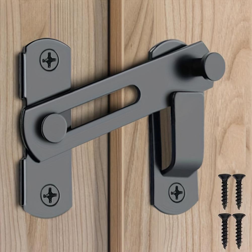 Stainless Steel Flip Lock Safety Door Small Holder Latch Bolt Barn Door Lock 180° Sliding Door Gate-Latch for Cabinet Cupboard