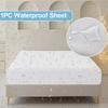 Solid Color Waterproof Bedsheet, Soft and Comfortable Bedding Mattress Protective Cover Suitable for Bedrooms, Guest Rooms, Fitted Sheet No Pillowcase