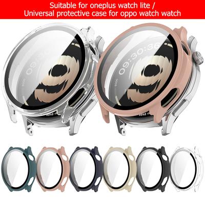 PC Case For OnePlus Watch Lite /OPPO Watch S Smart Watch Case Protective Hard Cover Bumper Tempered Glass Film Protector Shell