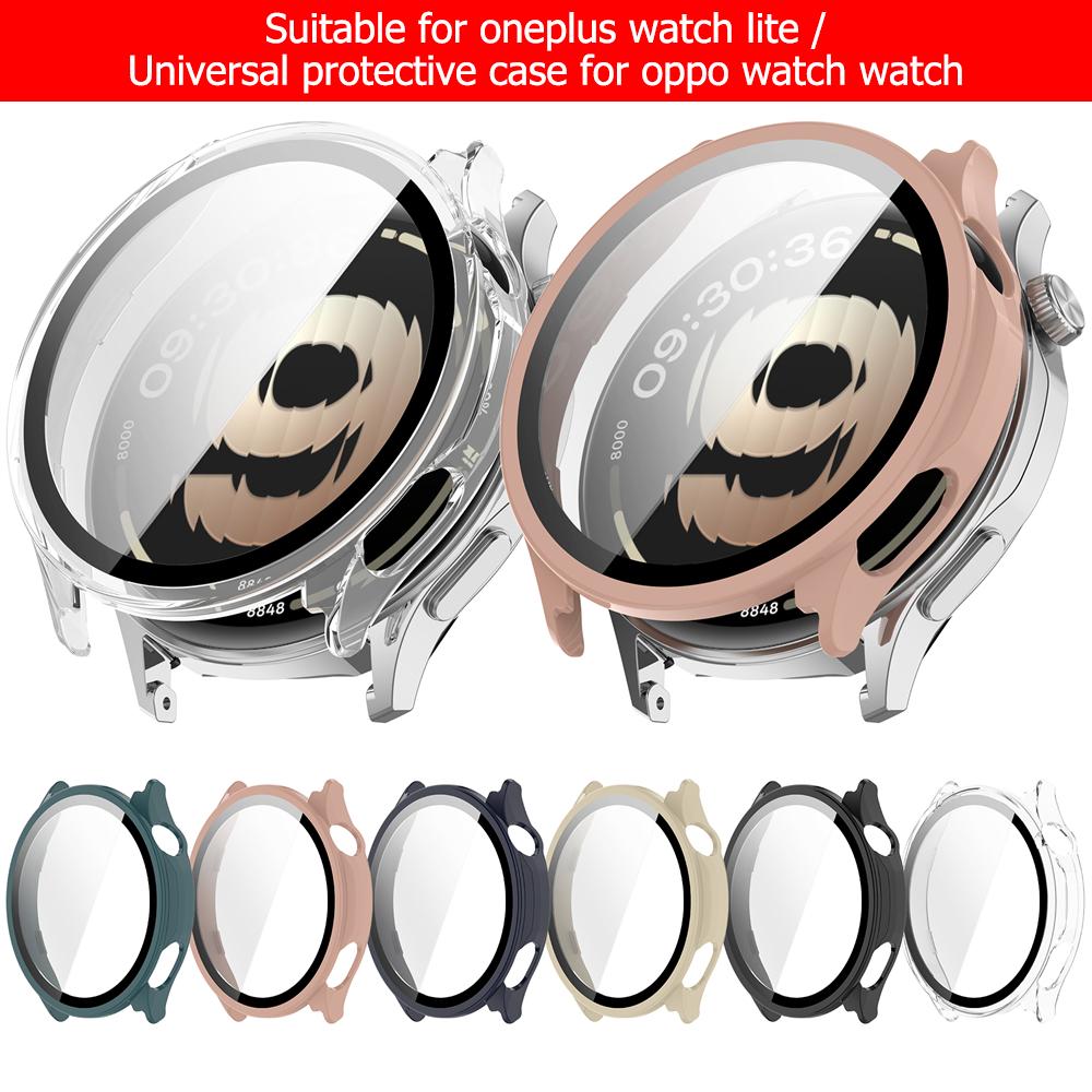 PC Case For OnePlus Watch Lite /OPPO Watch S Smart watch Case Protective Hard Cover Bumper tempered Glass Film Protector Shell