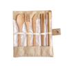 7Pcs Flatware Bamboo Fork Knife Cutlery Eco-friendly Spoon Chopsticks Straw Set