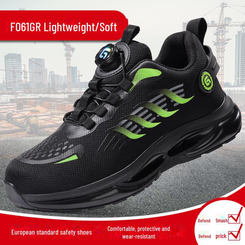 

Мужские легкие защитные ботинки со стальным носком — защита от ударов и проколов, вращающаяся пряжка для осенне-зимних строительных работ New cross-border buttons, 41