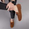 Sapatos masculinos de couro sem cadarço, leves, casuais, mocassins, clássicos, confortáveis, para dirigir, mocassins masculinos
