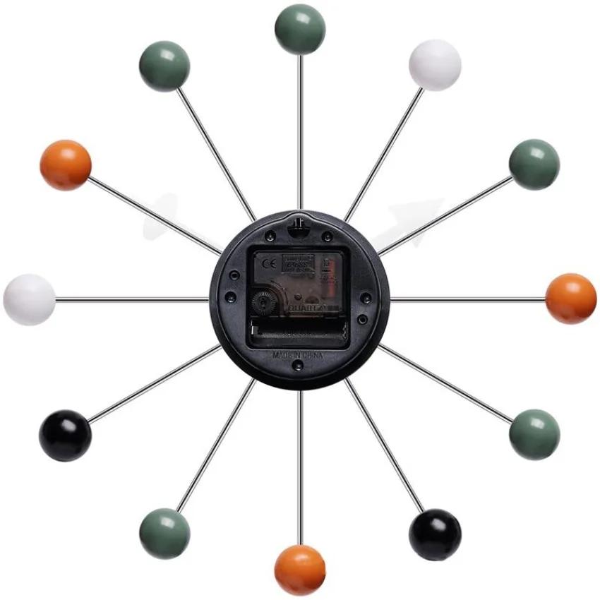Modern Wall Clock Silent Non Ticking 13 Inch Pop Color Decorative Ball Clocks for Living Room Kitchen Office Wall Clocks