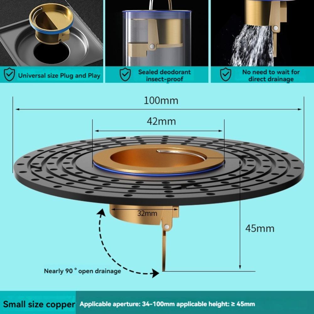 34-100mm Dia Hole Sink Strainer Floor Drain Fast Drainage Insert Drain Plug  Toilet