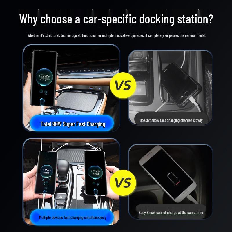 Aion S & YPLUS Ride-Hailing Car Central Control USB Expansion Dock & Smart Fast Charger