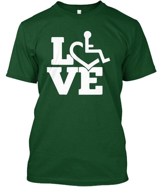 

Wheelchair Love T-Shirt Made in the USA Size S to 5XL M