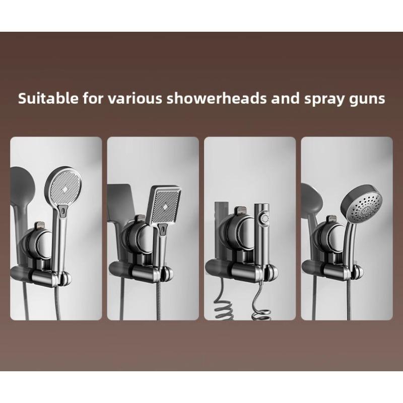 Suction cup shower bracket bathroom household fixed artifact non-punching shower head base, adjustable movement