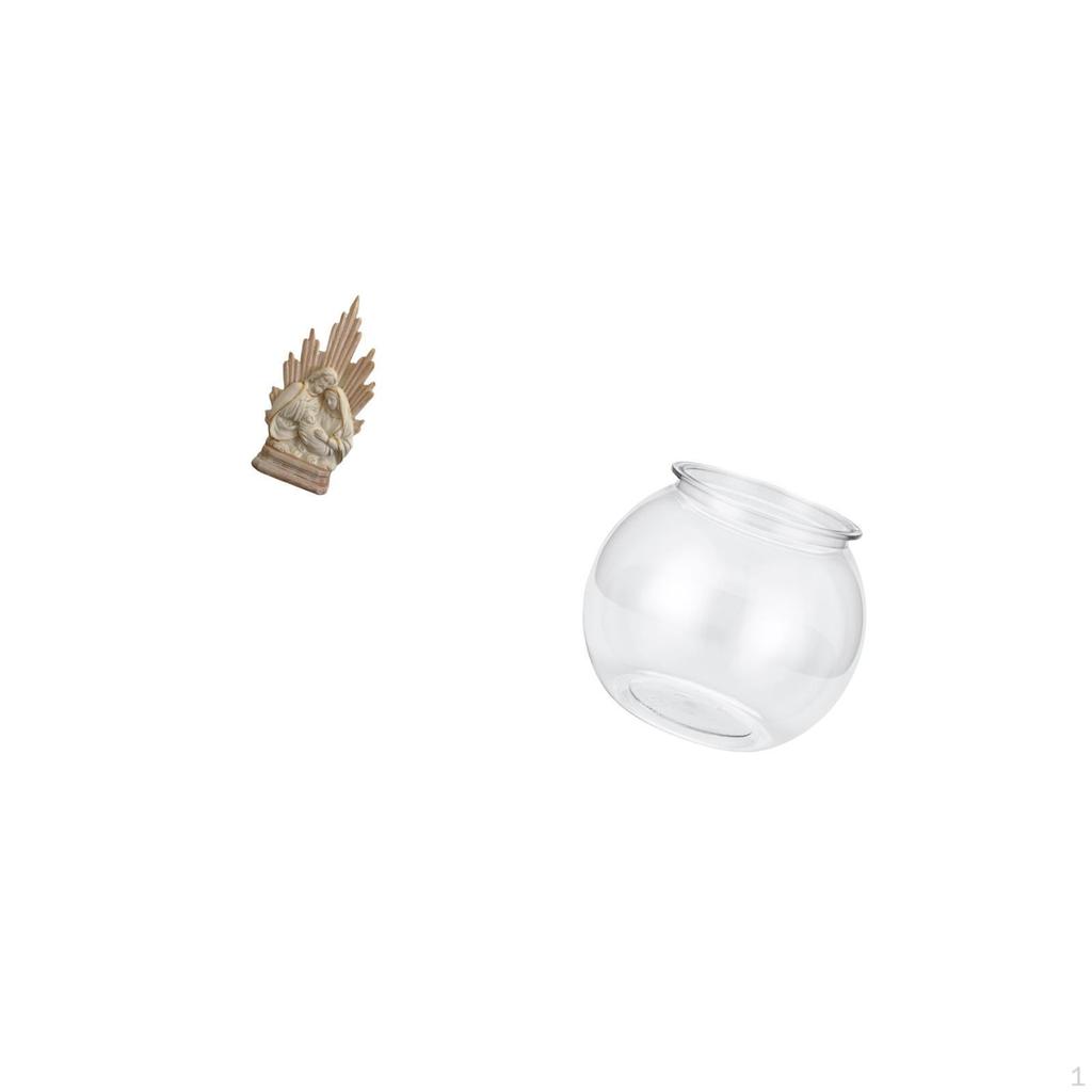 Classic Catholic Resin Statue Figurine And Transparent Fish Tank Vase for Office Table Bedroom