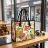 Summer Pattern Casual Tote Bag for Outdoor Picnic Daily Use Portable Lightweight Shopping Shoulder Bag