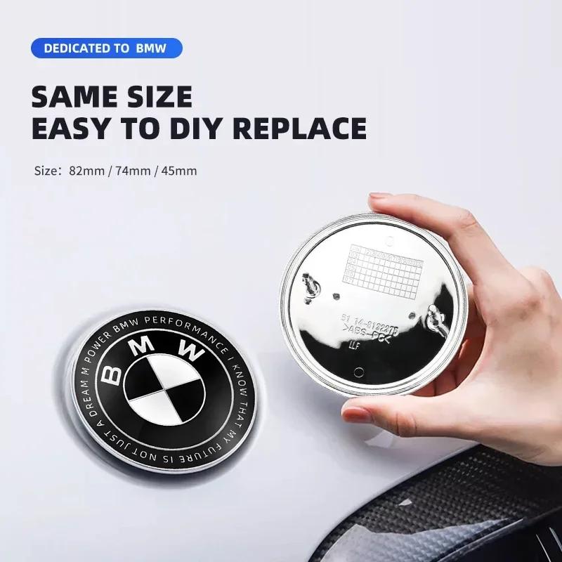 1ks Všechny černé 45mm 74mm 82mm zadní znaky kufru přední znak na kapotu a kufr znak na volant pro BMW M E46 E53 E90 E84 E93 F20 X3 X5 X6