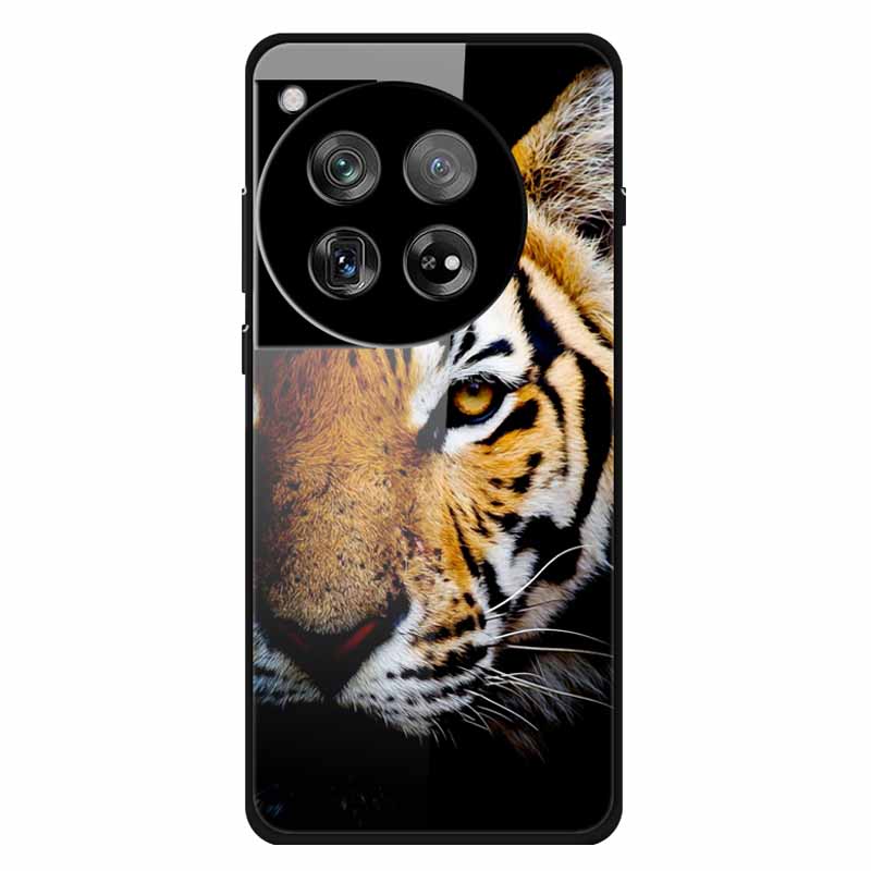 For Oneplus 12 12R Case Tempered Glass Luxury Hard Back Cover for Oneplus 12 12RCases Space Soft Bumpers for One Plus 12 5G Wolf