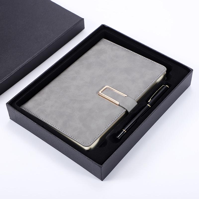 Anpassbares A5 Geschäftsgeschenk-Set - PU-Leder-Notizbuch mit Logo-Druckoption