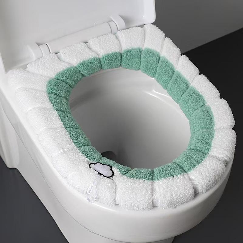 Thickened Warm Fluffy Toilet Seat Pad Universal O-shaped Plush Toilet Seat Cover Nordic Style Soft Padding For Toilet