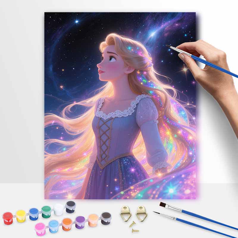 Disney Rapunzel Painting by Numbers Hand Filled Drawing Art Kit Home Decor