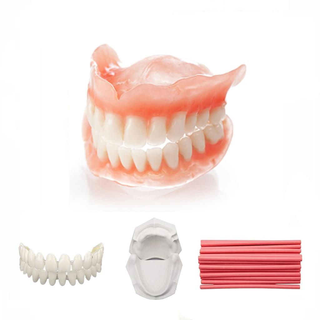 Krasada Make your own Denture temporary resin whitening oral care supplies Make your own dentures Drugstore Oral Care 2Pc dentures! materials, teeth,