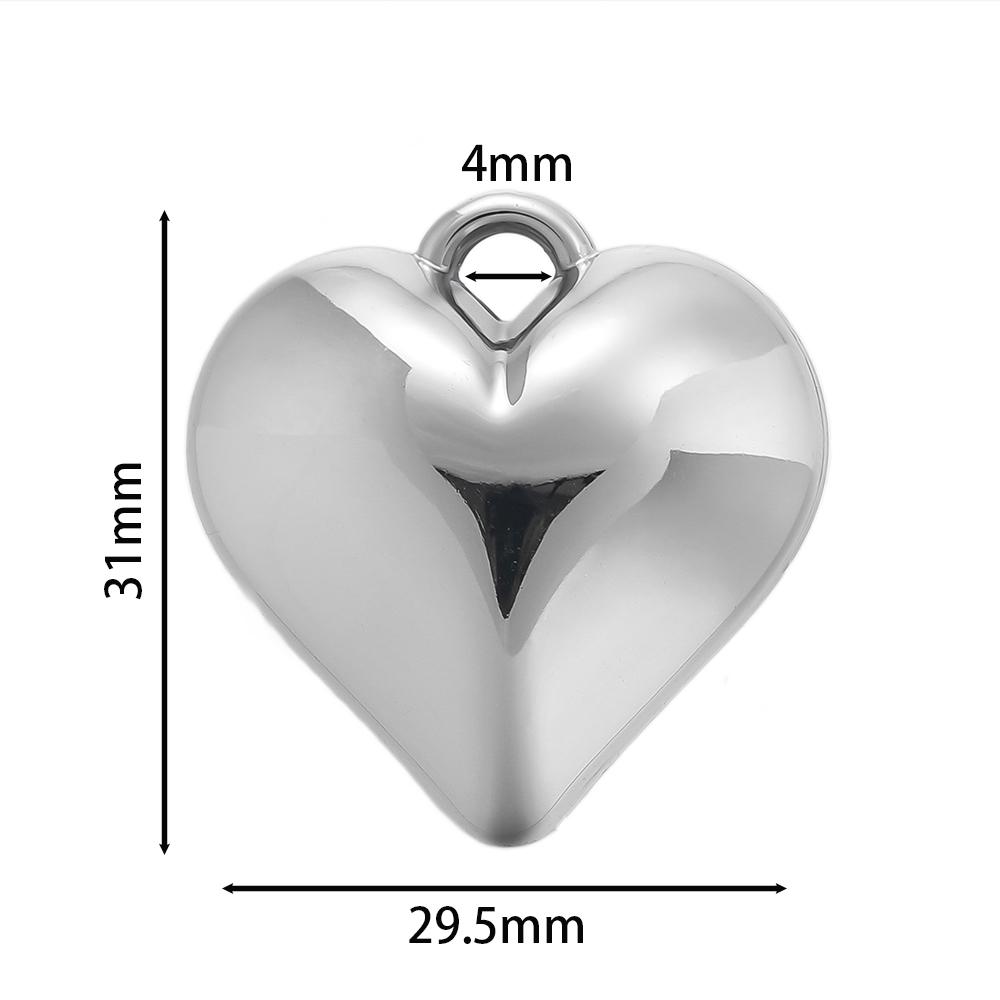 2pcs/Lot CCB Large Heart Shape Pendants Charms for DIY Earring Necklace Bracelet Jewelry Making Accessories Supplies