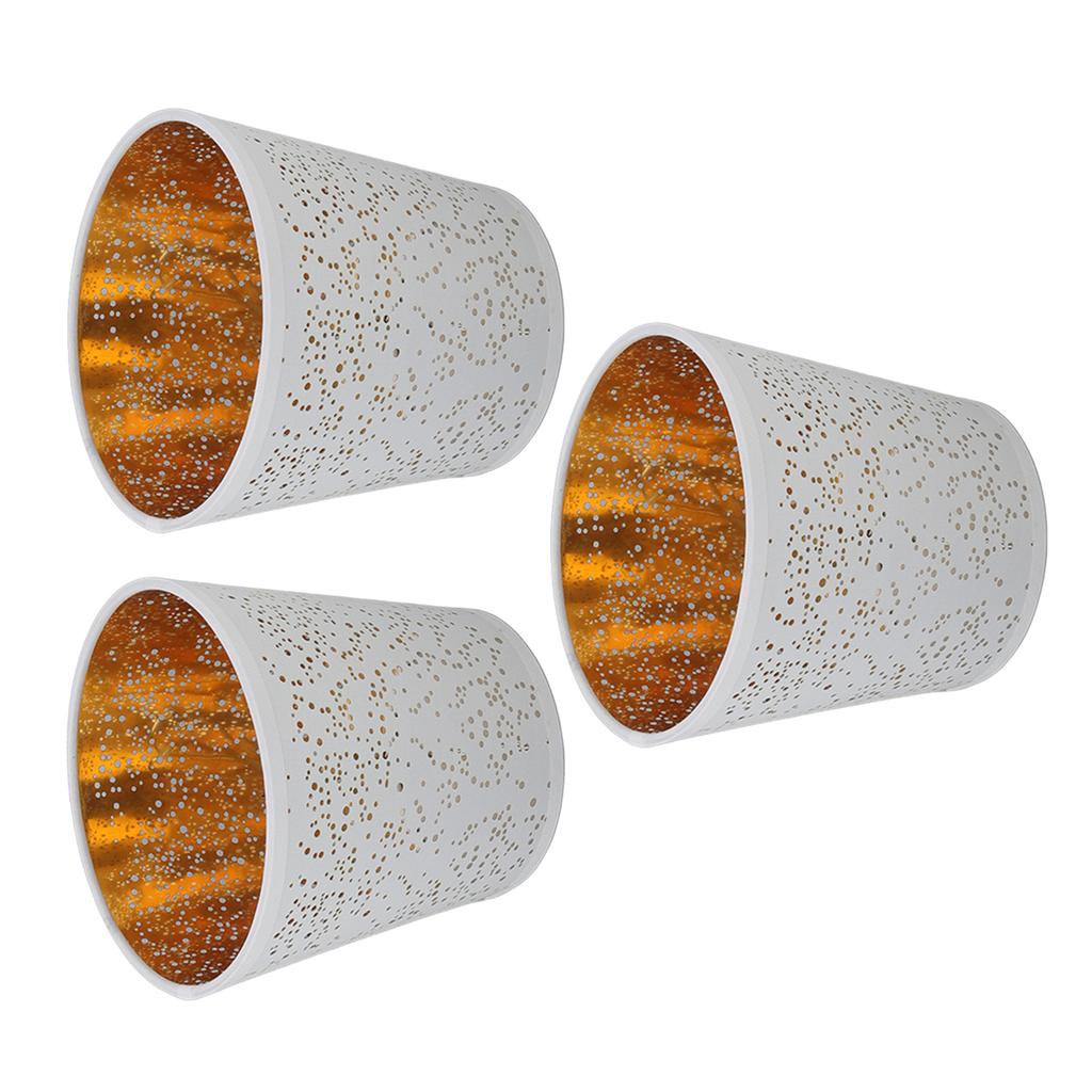 E14 Lampshade Dust Proof Modern Hollow Out Decorative Fabric Lamp Shade Cover for Table Wall Floor