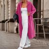 Women's Fashionable Casual Long Cardigan With Long Sleeves In Solid Color