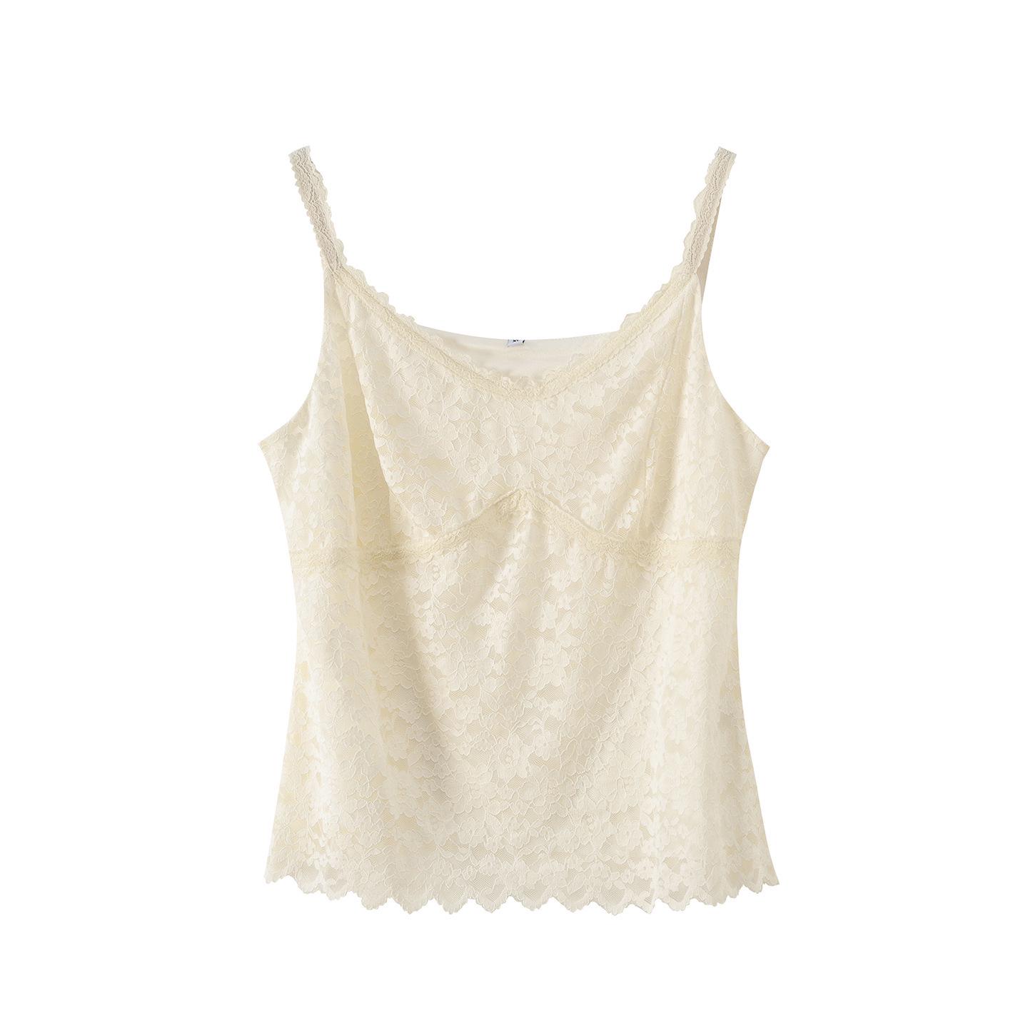 

Spring 2026 Plus Size Gentle Forest Lace Camisole and Gauze Skirt Set with Wool Cardigan 3XL (86-95 kg)