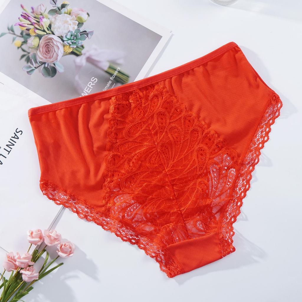 Women's Summer New Lace Lace Hollow Out Cotton Comfortable Breathable Low-waisted Briefs