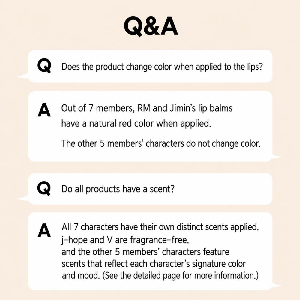 [Monami X BTS] TinyTAN Lip Balm 7 Types (3.5g / 0.12 Oz)