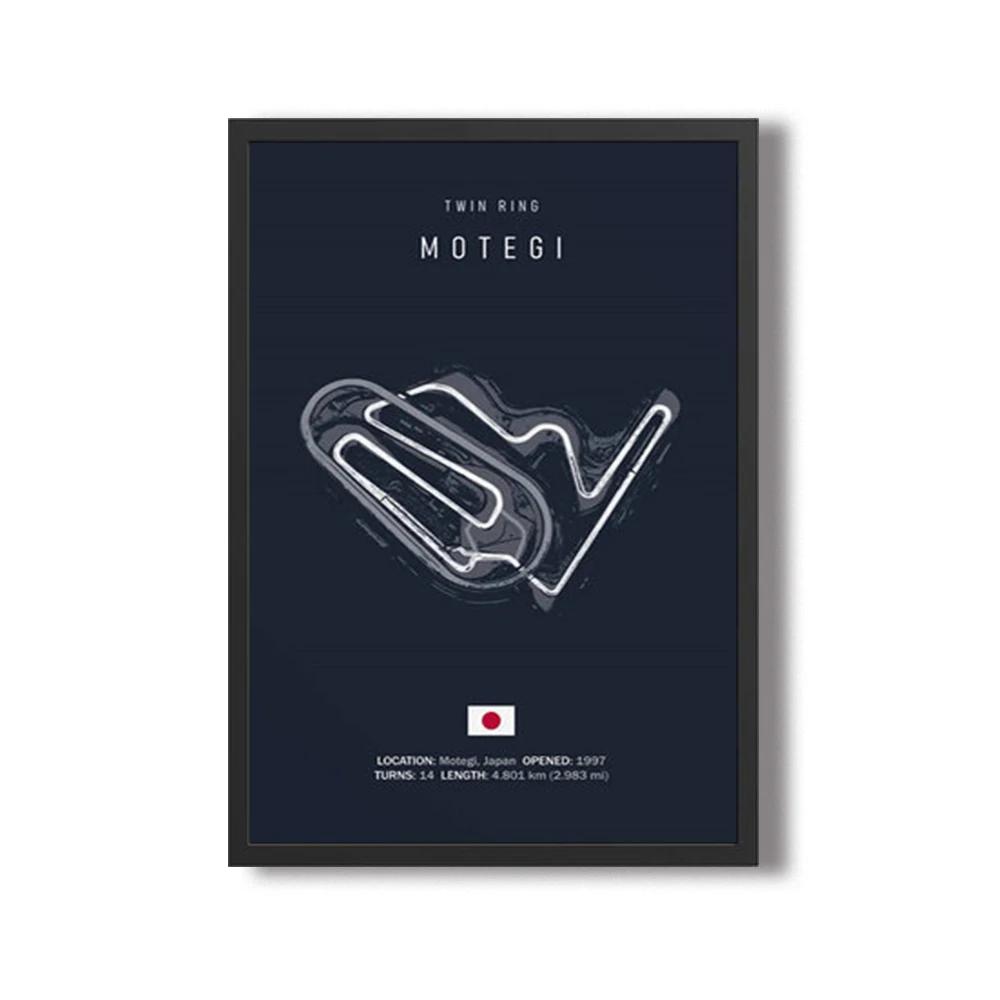 Formula 1 Imola Monaco Okruhová trať Nástěnné umění Plakáty Mapa Světových formulových závodů Dekorace pokoje Plátno Malba Obrázky Tisk Umělecká díla