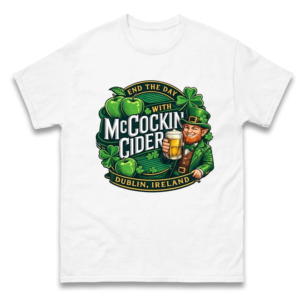 McCockin Cider Dublin Ireland 100% Cotton T-shirt Mens Womens Tees Top, St Patrick's Day McCockin Cider Tee Shirt