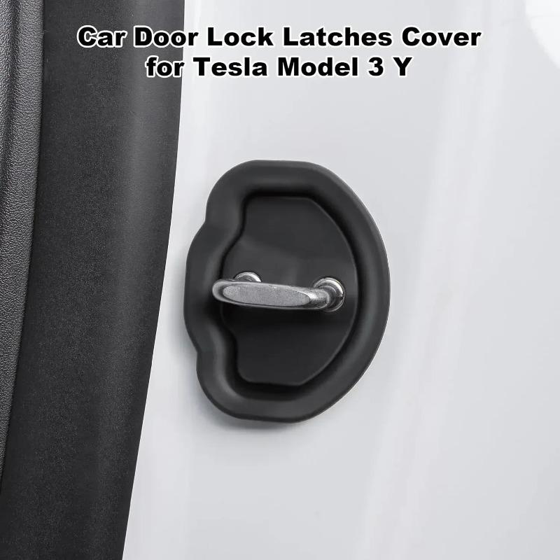 For Tesla Model Y Model 3 Car Door Shock Absorber Car Door Lock Protector Silicone Silent Car Door Lock Latches Cover Accessries