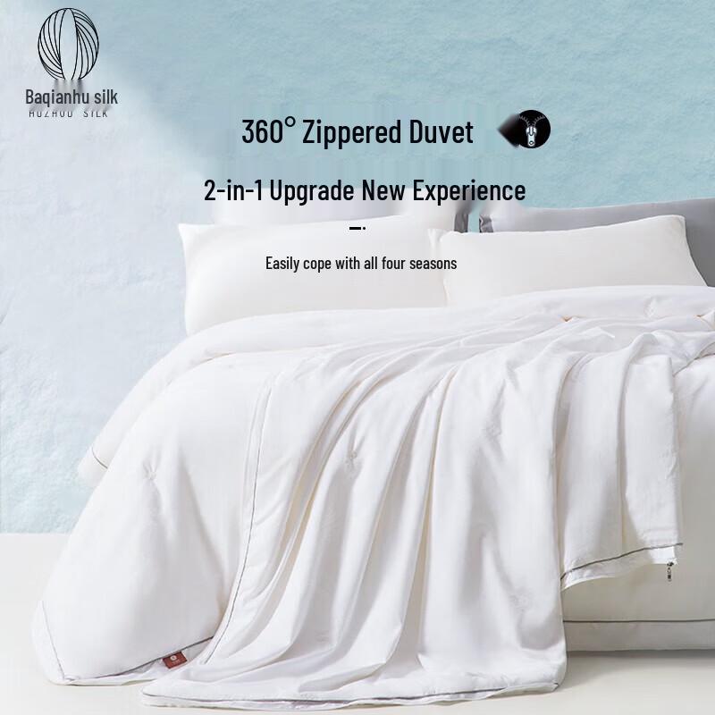 All-Season 2-in-1 Mulberry Silk Duvet with Cotton Cover