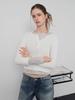 WAVE UNION Soft Rib Henley Longsleeve Top White