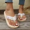 Neue Mode Blumen Flat Flip Flops Damen Sommer Rutschfest Leichte Sandalen Frau Bequem Outdoor Strand Hausschuhe Übergröße