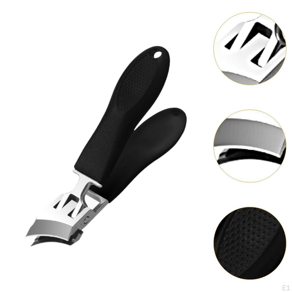 Angled Nail Clippers, Wide Jaw Opening, Long Handle for Elderly, Stainless Steel Curved