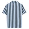 Men's Summer Beach Casual Shirt Yarn-dyed Striped Short-sleeved Lapel Shirt