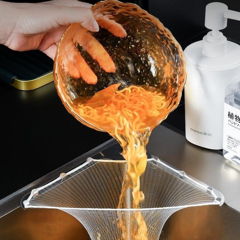 Sink Filter Drain Rack Stainless Steel Kitchen Sink Filter Mesh Bag Stand Waste Garbage Net Shelf Sink Corner Mesh Strainer New