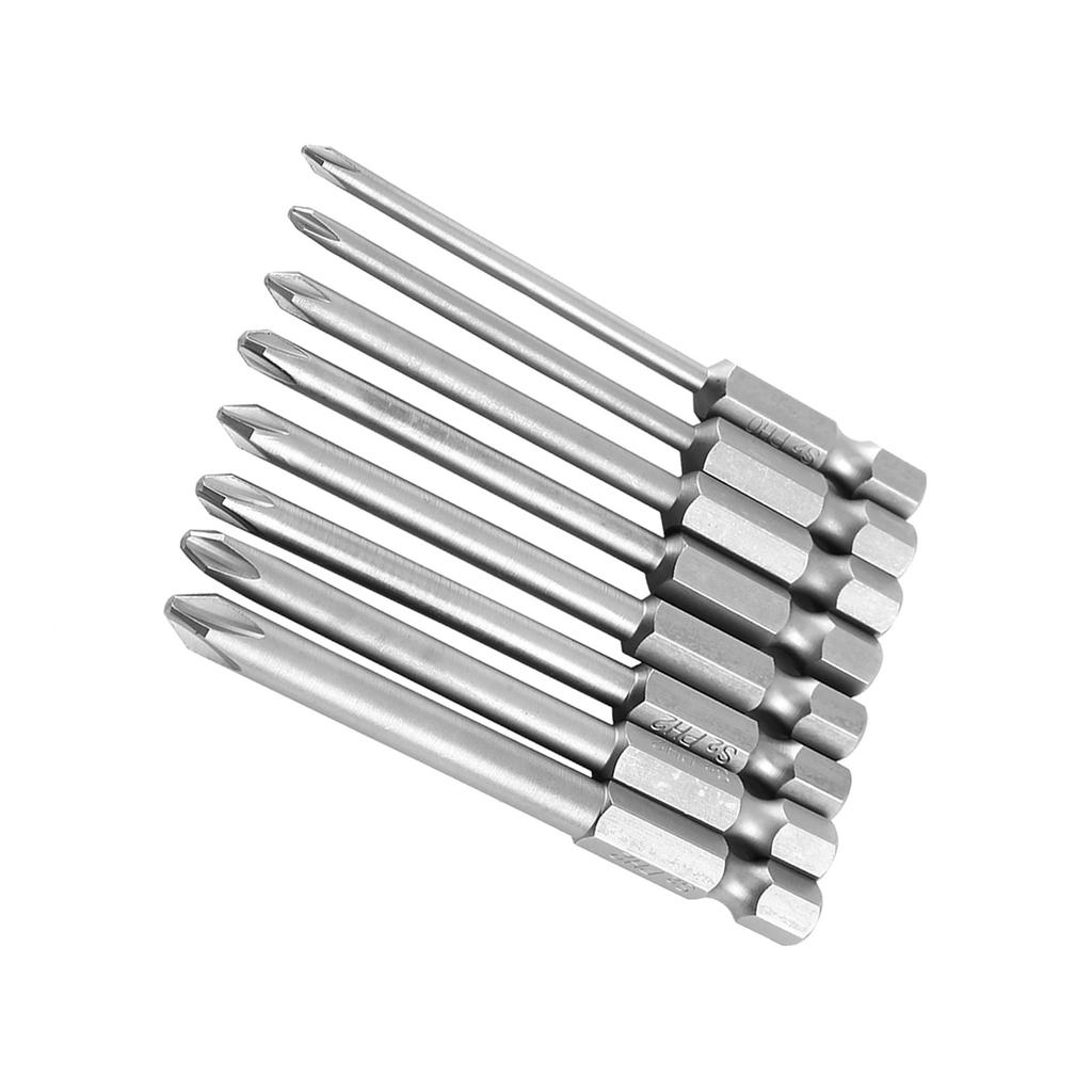 8pcs 75mm 14" Shank Magnetic Long Hex Cross Head Screwdriver Bits Set