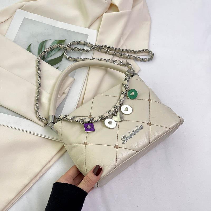 All-Match Chains Crossbody Bags PU Leather Soft Handle Small Handbags High-Grade Sense Shoulder Bag for Women