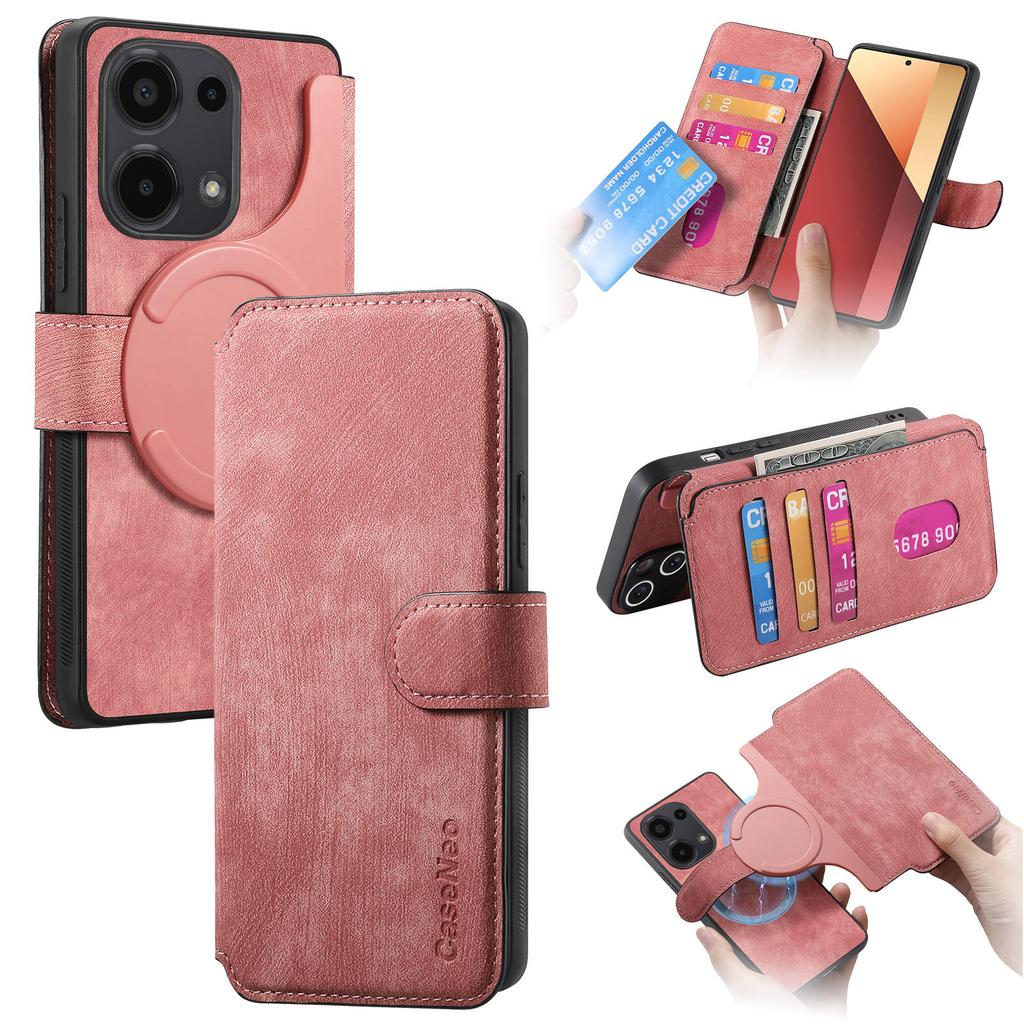 For Xiaomi Redmi Note 13 Pro 4G/Poco M6 Pro 4G Magnetic Case CASENEO Detachable Leather Phone Wallet Cover