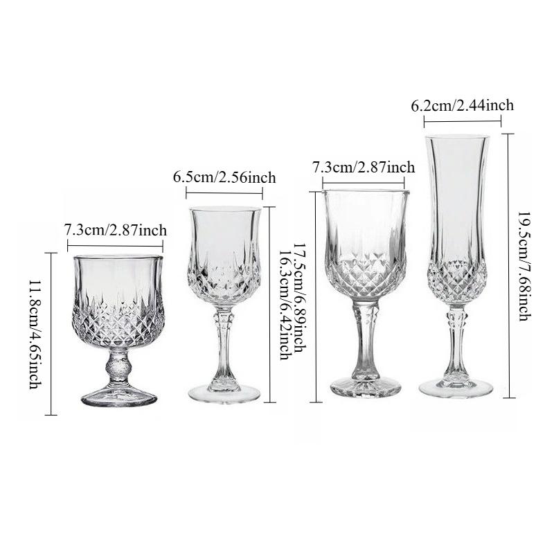 Champagne Glass Creative Glass Cups Bar Diamond Carved Cocktail Glass Household Red Wine Glasses Exquisite Spring Festival Gifts