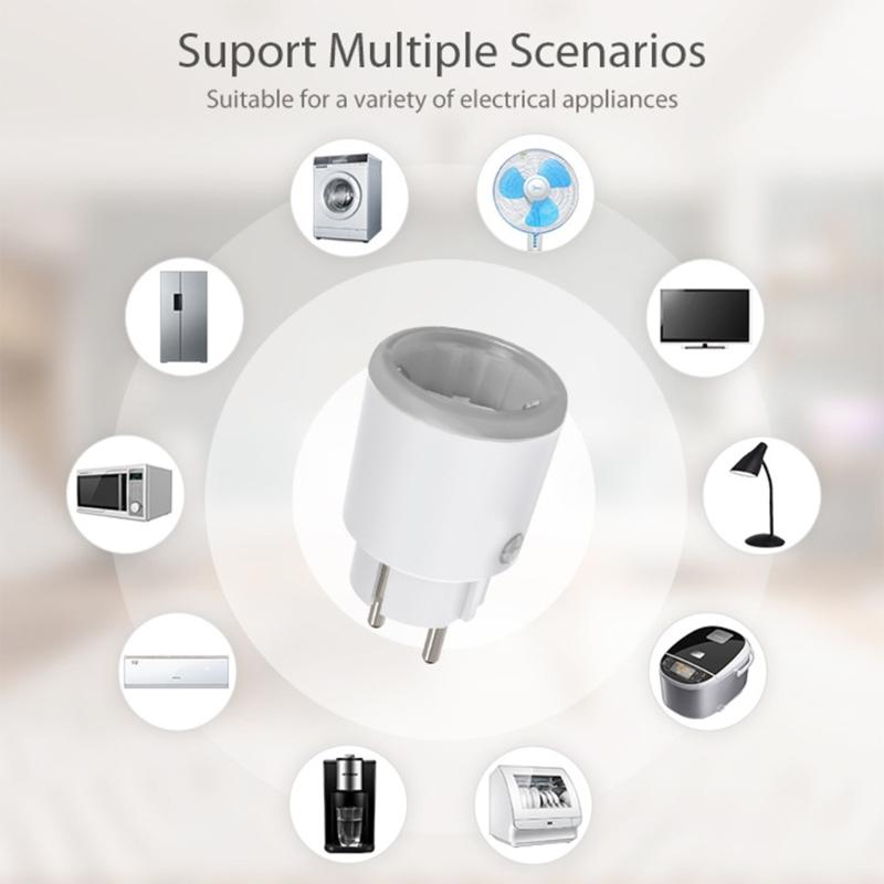 16A WiFi Intelligent Socket Matter WiFi Socket Timer Outlet Power Monitor Support Voice Control Power Switch For Home