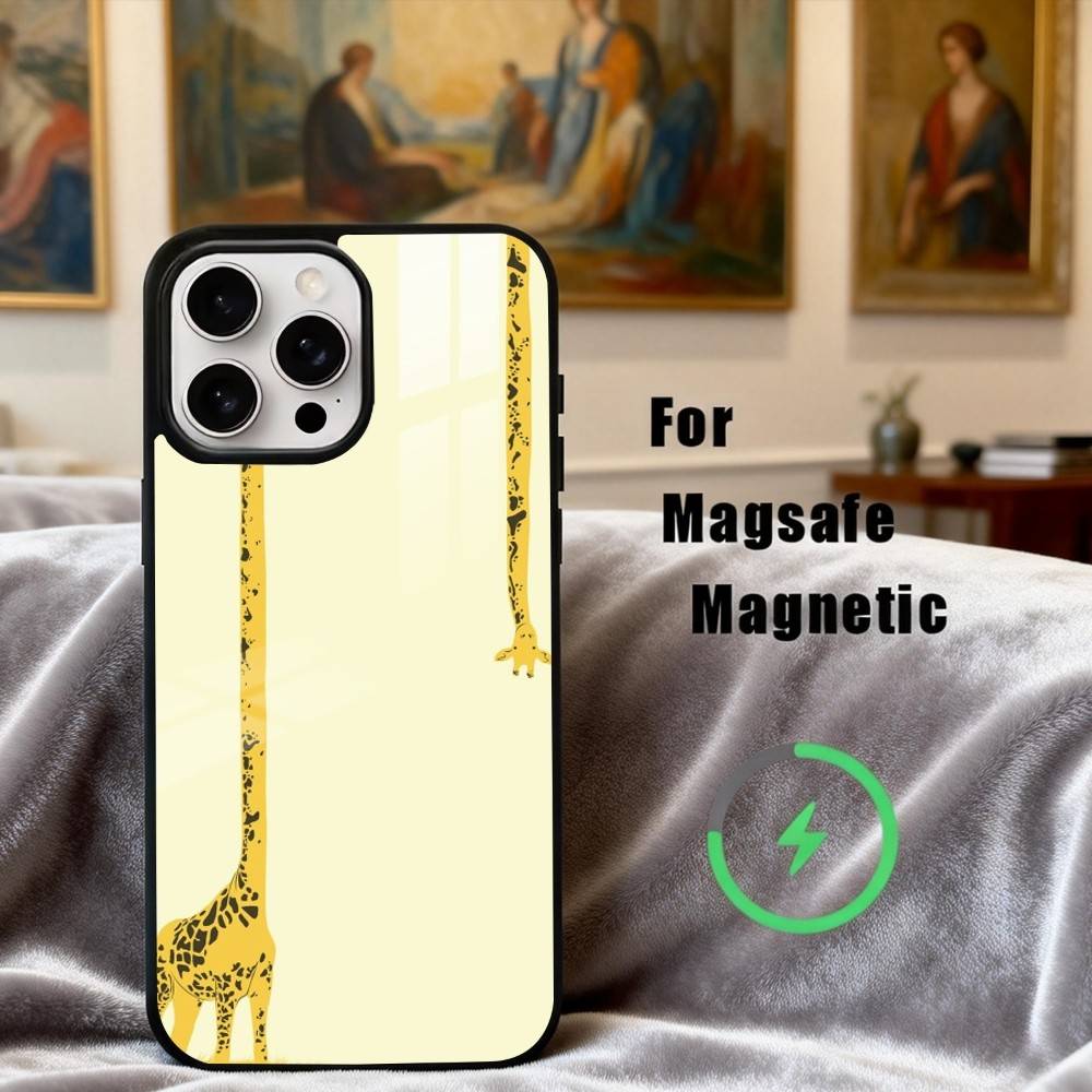 Towering Giraffe Art Phone Case For iPhone17,16,15,14,13,12,11 Plus,Pro Max Magnetic For Magsafe Wireless Charging