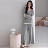 Women's Fall Pajama Set: Long Sleeve & Long Pants with Breast Pads, Modal Fabric, Wear Indoors or Outdoors