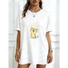 Übergroßes T-Shirt Schwarze Katze Mit Shibal Text Grafikdruck Freizeitkleidung Für Damen