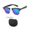 Classic Half Frame Polarized Sunglasses with Case Men Women Retro Rivet Small Sun Glasses Popular Foldable Travel Shades