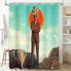 Abstract Man Shower Curtain Modern Art Tapestry Backdrop Minimalist Home Decor Wall Hanging Bathroom Decor Unique Gift