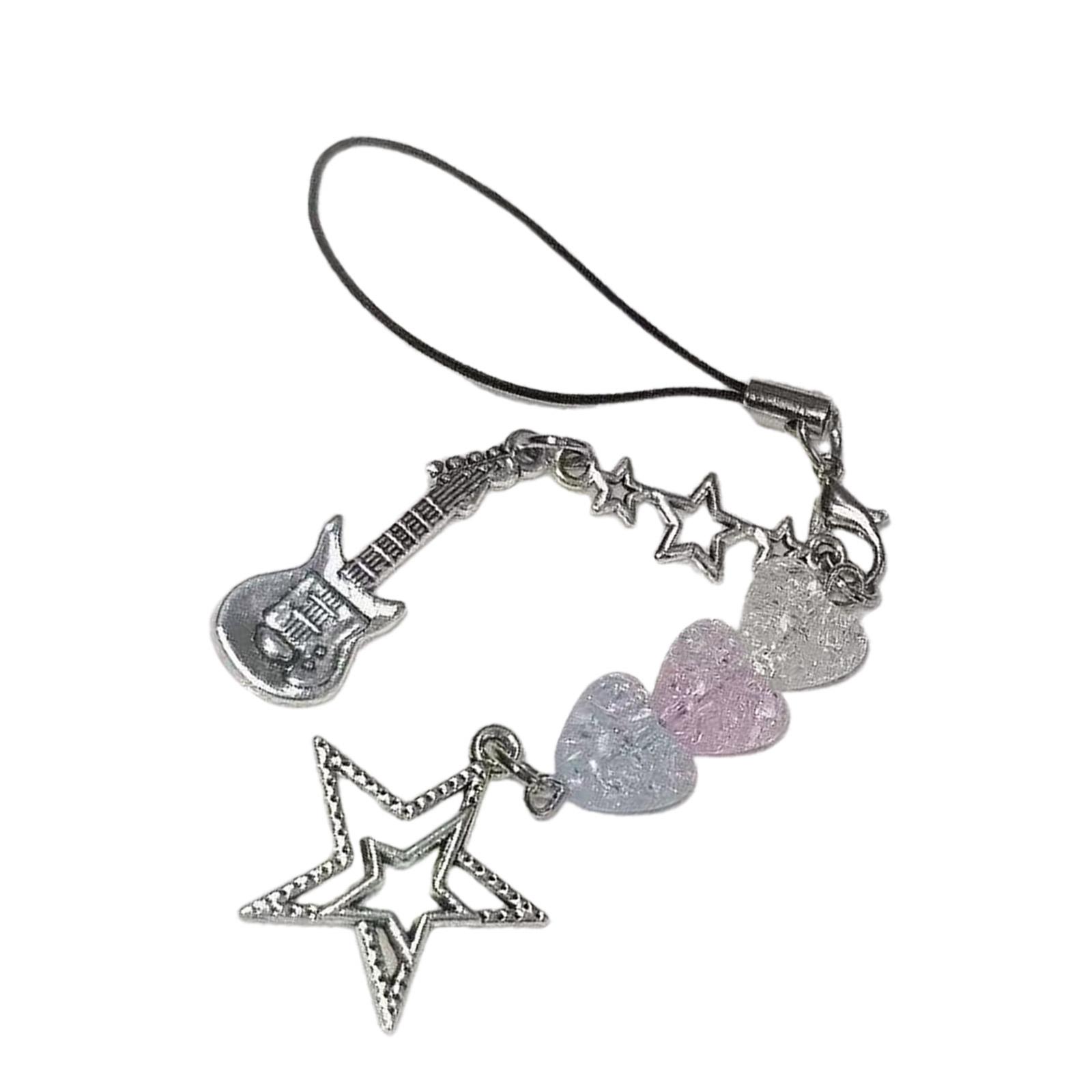 

Подвеска для телефона в виде барабанной установки с бусинами, цветное сердце, брелок для ключей для любителей музыки, аксессуар для смартфонов и сумок