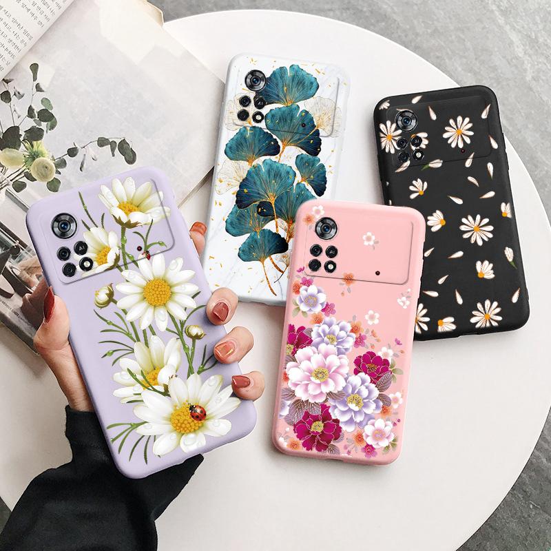 For Poco X4 Pro 5G M4Pro Cover Funda Vintage Flower Leave Protective Cover TPU Capa For Xiaomi Poco X4 Pocox4 X 4 M4 Pro Coque