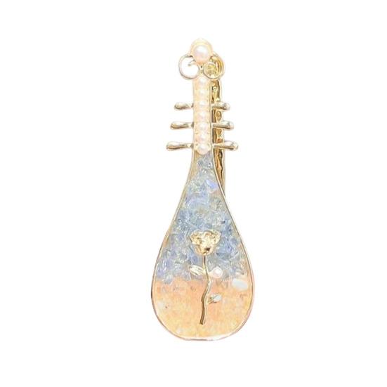 1/4Pcs Women Hair Clips Faux Pearl Decorations Floral Design Secure Fit Hair Pins Lute Shape Hairpins Formal Hairstyle Accessories