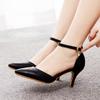 Plus Size Shoes for Women Summer Fashion PU Comfortable Buckle Strap Pointed Toe Sandals Party Evening Wedding Sandalias Mujer