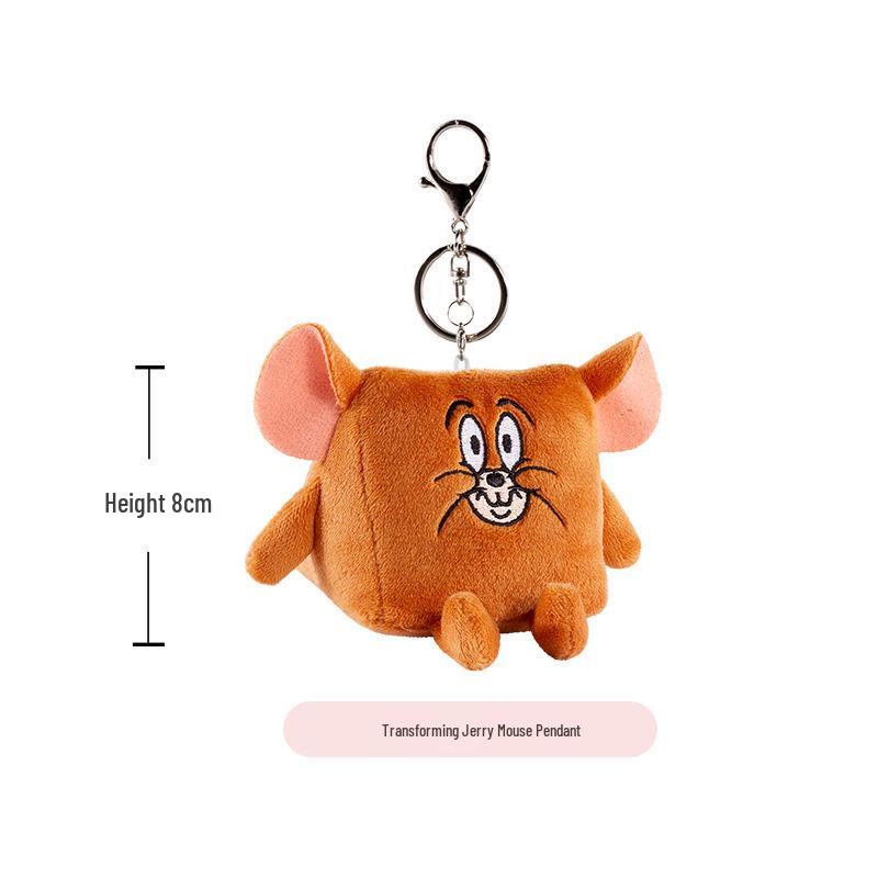 Tom & Jerry Plush Toys: Cat Pendant & Mouse Keychain Charms for Kids
